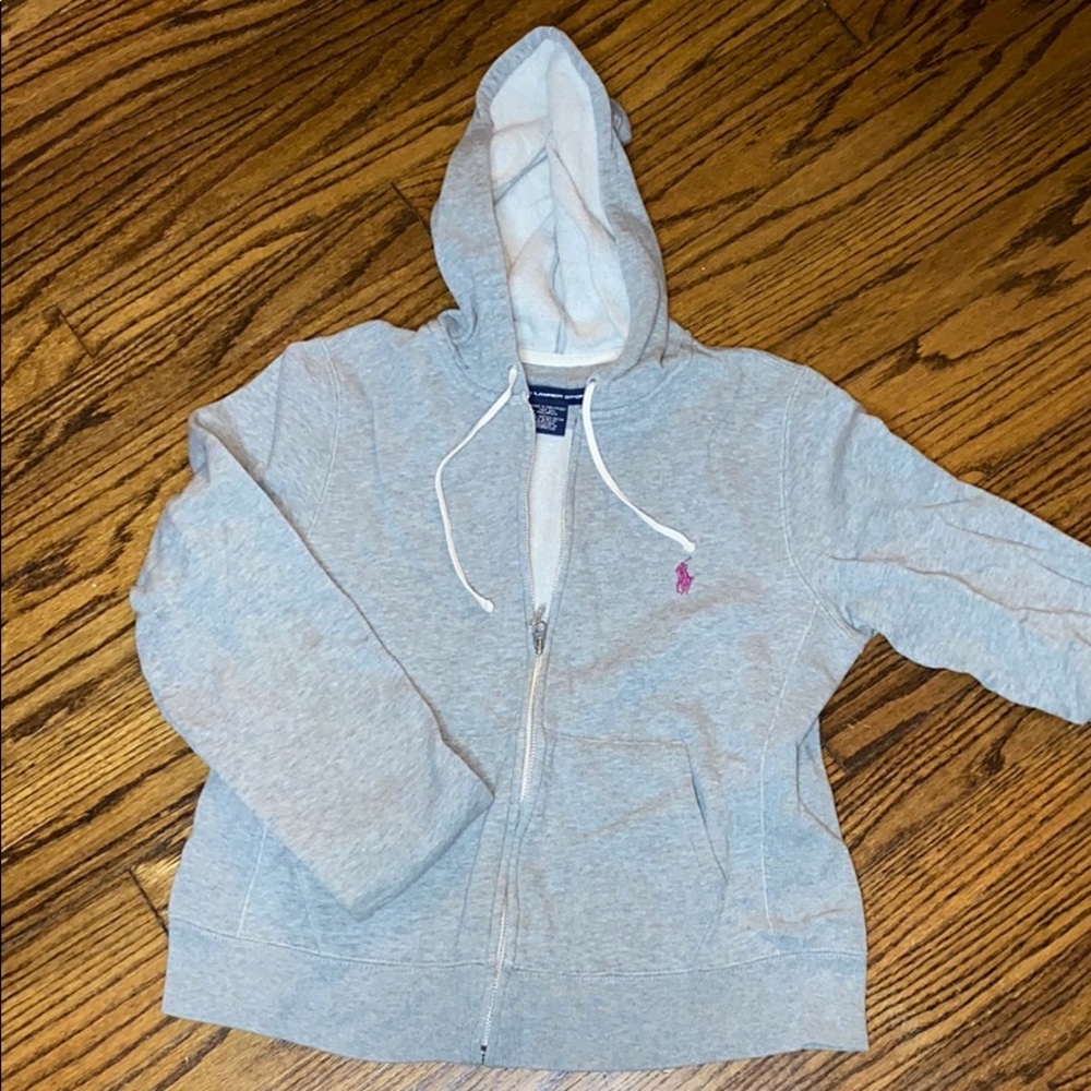 Ralph Lauren sport grey zip up hoodie